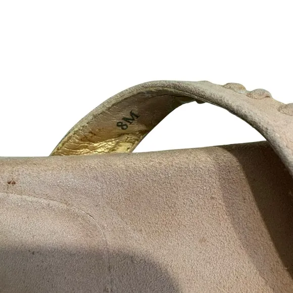 STUART WEITZMAN Pink Suede Thong Charm, Sz 8