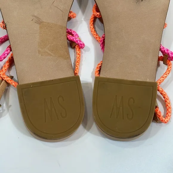 Stuart Weitzman Sandals 7.5 Strappy Colorful Gladiator Sandal Leather