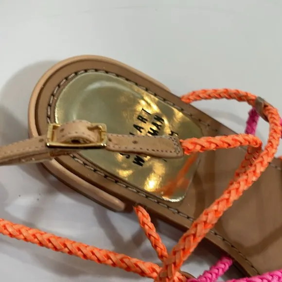 Stuart Weitzman Sandals 7.5 Strappy Colorful Gladiator Sandal Leather