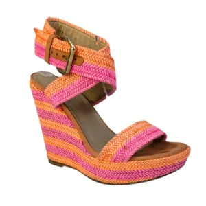 Stuart Weitzman Sherbert Laniard Wedge Sandals GUC $470 Size 6M   S3332