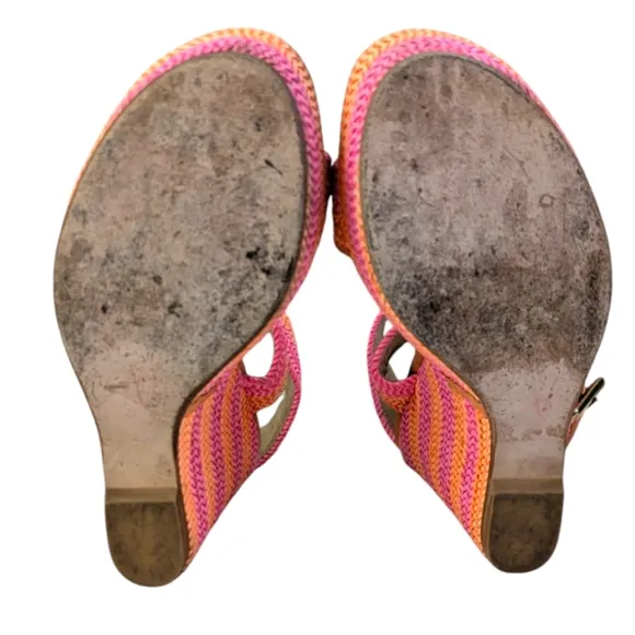 Stuart Weitzman Sherbert Laniard Wedge Sandals GUC $470 Size 6M   S3332