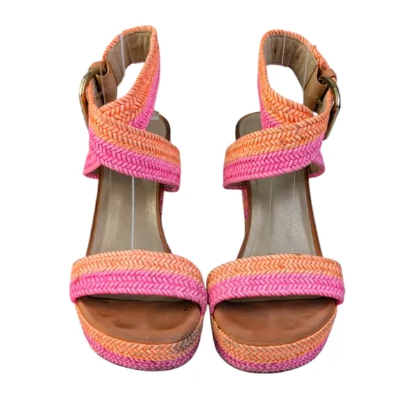 Stuart Weitzman Sherbert Laniard Wedge Sandals GUC $470 Size 6M   S3332