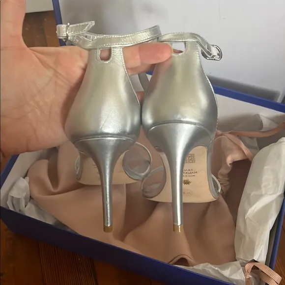 Stuart Weitzman Silver Heels.