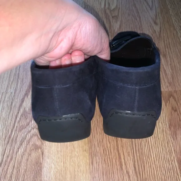 Stuart Weitzman Slip On Suede Loafers Dark Blue