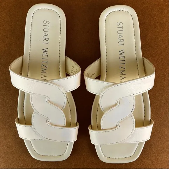 STUART WEITZMAN TWISTED LEATHER SANDALS