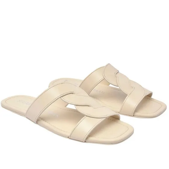 STUART WEITZMAN TWISTED LEATHER SANDALS