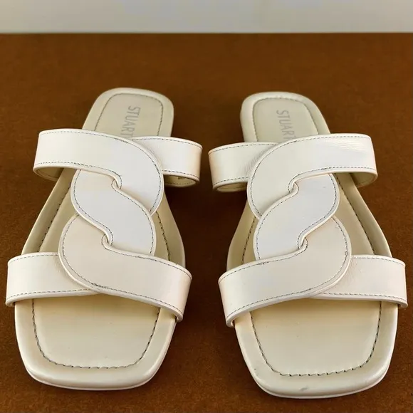 STUART WEITZMAN TWISTED LEATHER SANDALS