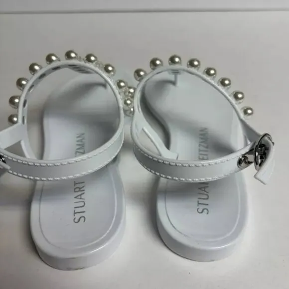 Stuart Weitzman Women’s Goldie Jelly White Sandals, Size 5 M