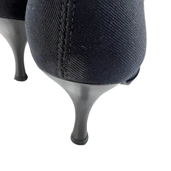 Stuart Weitzman Mid-Calf Fabric Heeled Sock Boot Black Size 9.5