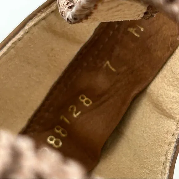 Stuart Weitzman Womans Bounceraf Braided Sandals 7 shoes brown strappy flats