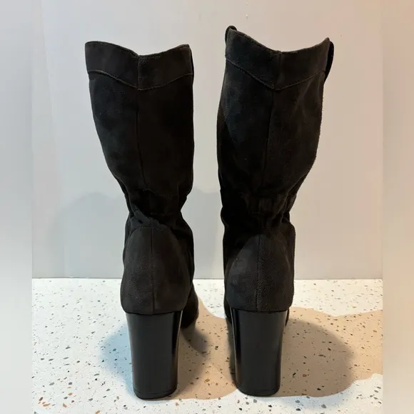 Studio Brown‎ Suede Leather Mid Calf Heeled Boots