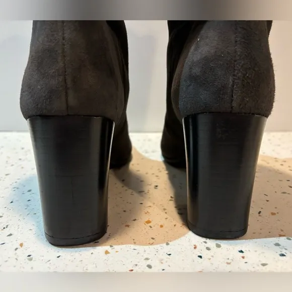 Studio Brown‎ Suede Leather Mid Calf Heeled Boots