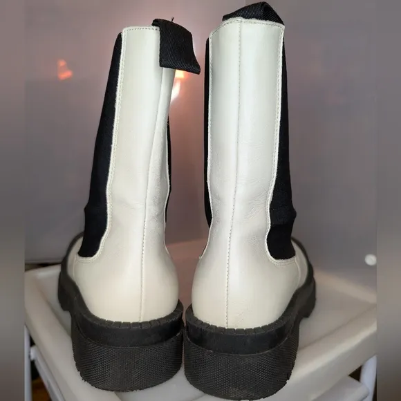 Stylish Black and White Chunky Boots