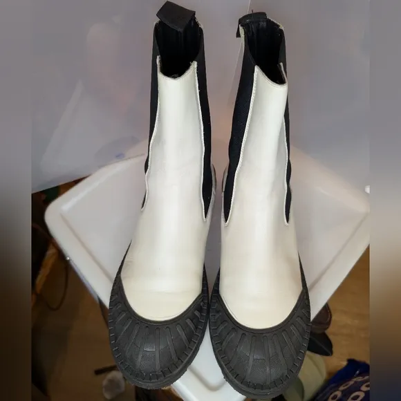 Stylish Black and White Chunky Boots