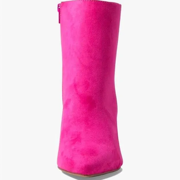 Sugar Women's Nightlife Hot Pink Faux Suede Low Heel Side Zip Ankle Boots Size 8