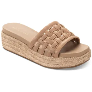 SUN STONE Womens JORDANAA Square Toe Platform Espadrilles Tan 8.5 Medium (B,M)