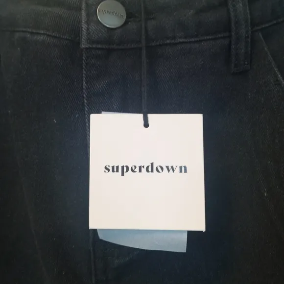 Superdown Revolve Nicolette Cargo Denim Midi Skirt Black NWT Size Small