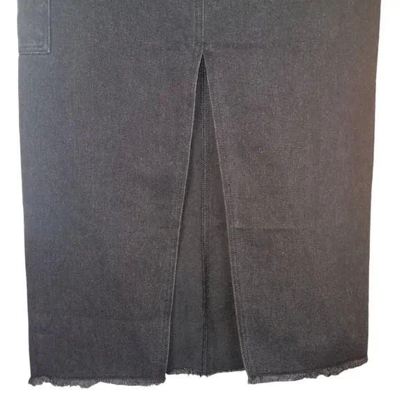 Superdown Revolve Nicolette Cargo Denim Midi Skirt Black NWT Size Small