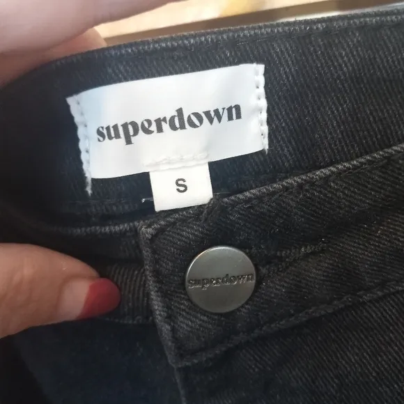 Superdown Revolve Nicolette Cargo Denim Midi Skirt Black NWT Size Small