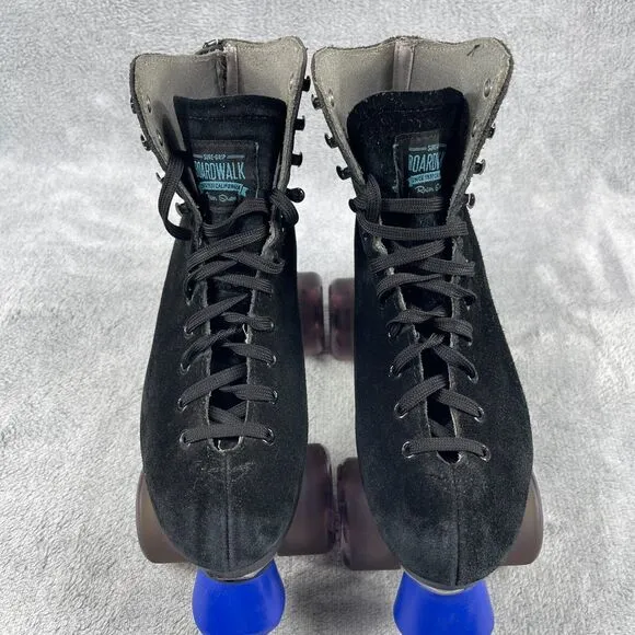 Sure-grip Boardwalk Roller Skates 7 Black Suede High Top Lace Up