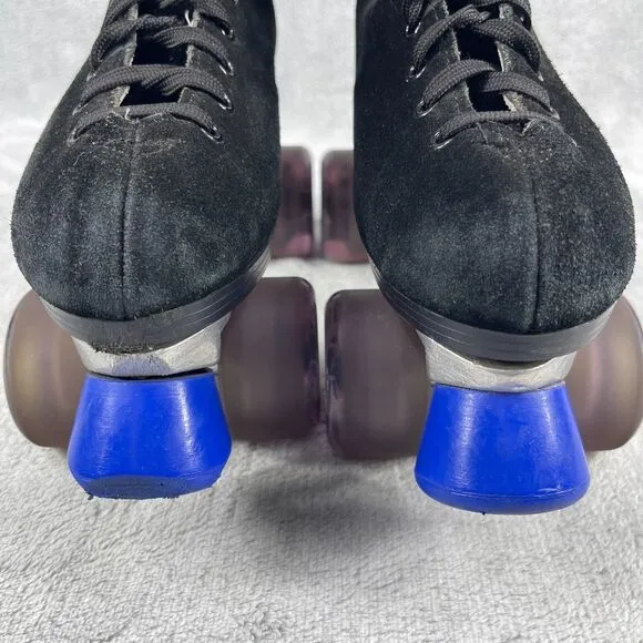 Sure-grip Boardwalk Roller Skates 7 Black Suede High Top Lace Up