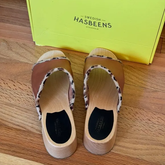 Swedish Hasbeens Clog Slide Sandals Size 38