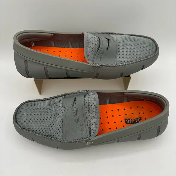 SWIMS Men’s Grey Penny Loafers | Size 10 | Waterproof