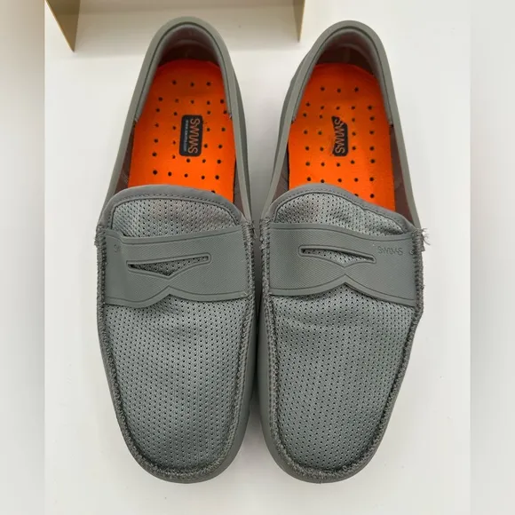 SWIMS Men’s Grey Penny Loafers | Size 10 | Waterproof