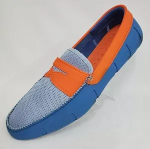 SWIMS Orange Blue Penny Loafers Sz 7