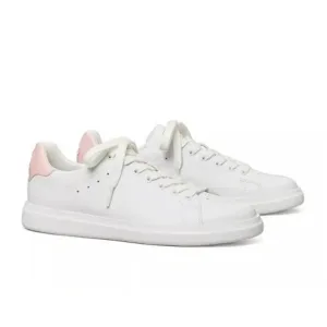 T-1. Tory Burch Nappa Leather Howell Court Sneakers White Petunia US 4.5