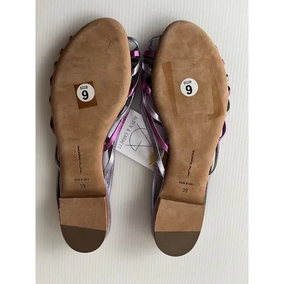 Tabitha Simmons Purple Strappy Leather Slingback Sandals, Sz 9 (US) 39 (EU) NEW!