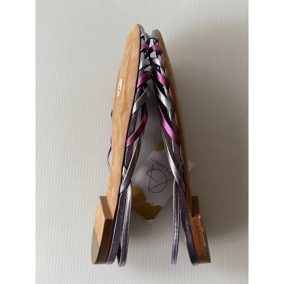 Tabitha Simmons Purple Strappy Leather Slingback Sandals, Sz 9 (US) 39 (EU) NEW!