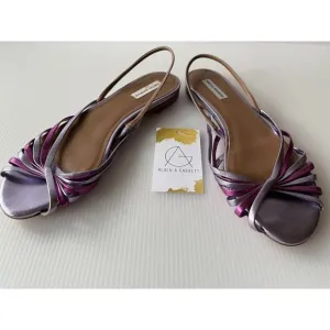 Tabitha Simmons Purple Strappy Leather Slingback Sandals, Sz 9 (US) 39 (EU) NEW!