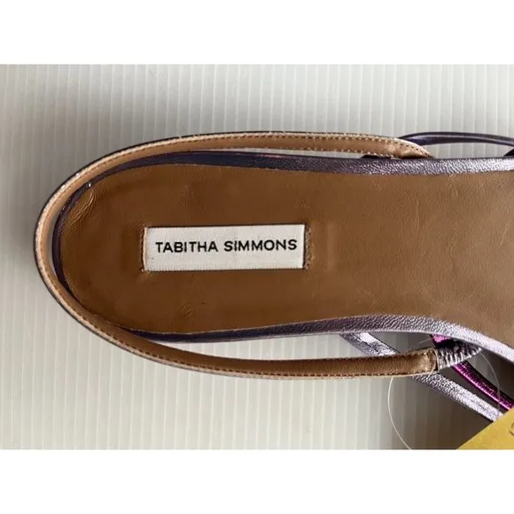 Tabitha Simmons Purple Strappy Leather Slingback Sandals, Sz 9 (US) 39 (EU) NEW!