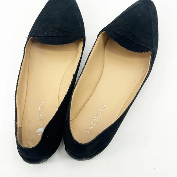 Talbots Suede Leather Loafer Flats Black size 7.5