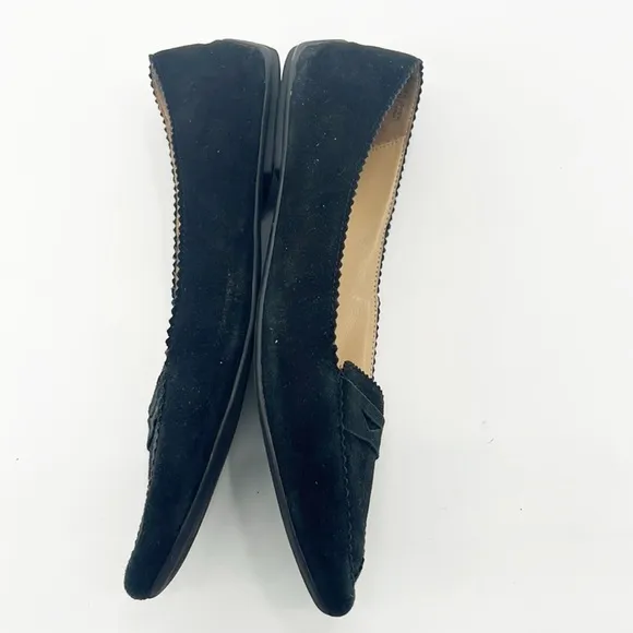 Talbots Suede Leather Loafer Flats Black size 7.5