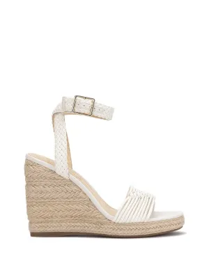 Talise Braided Wedge in White