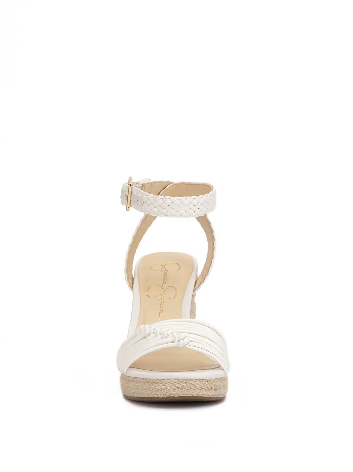 Talise Braided Wedge in White