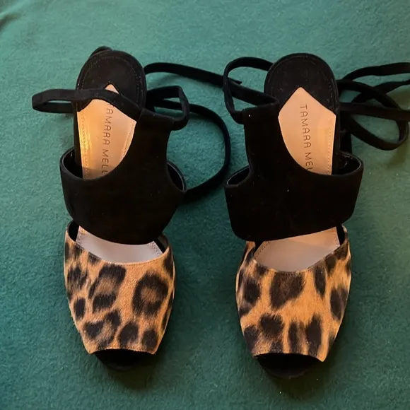 Tamara Mellon Tied Up 96mm Block Heel Sandals – Size US 7 / EU 37