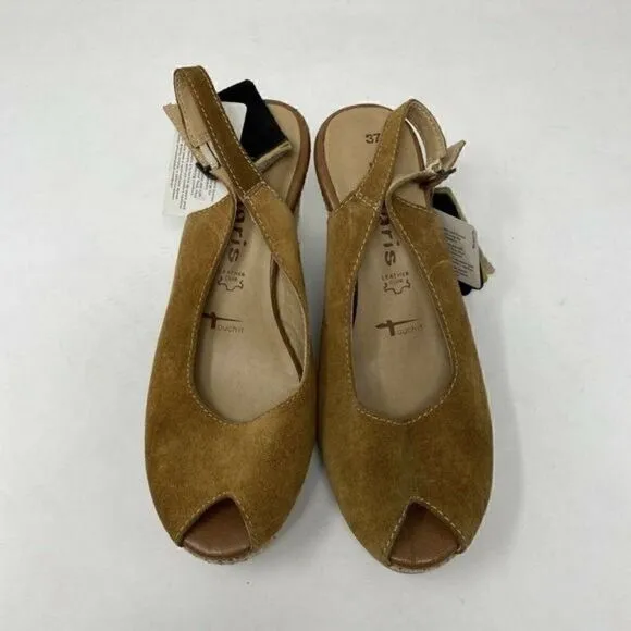 Tamaris Wedge Heel Peep Toe Espadrilles Size 6.5