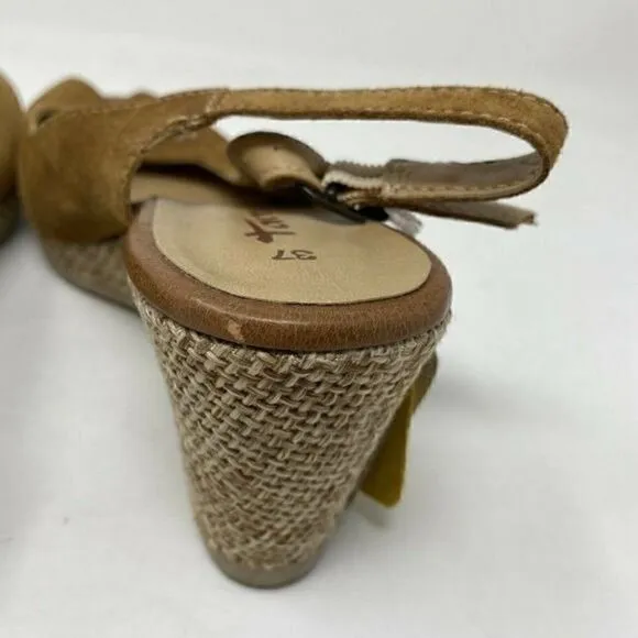 Tamaris Wedge Heel Peep Toe Espadrilles Size 6.5