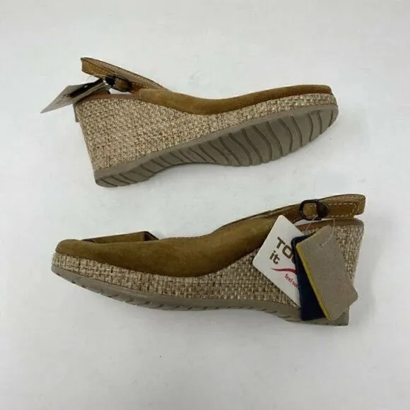 Tamaris Wedge Heel Peep Toe Espadrilles Size 6.5