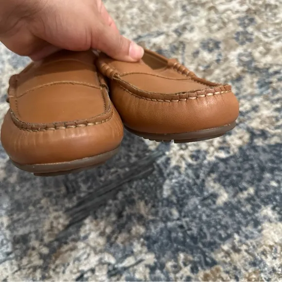 Tan Penny Loafers with Smooth Leather Finish