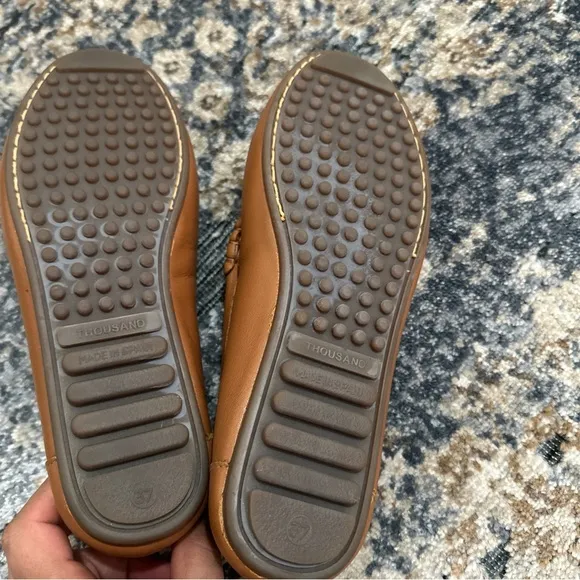 Tan Penny Loafers with Smooth Leather Finish