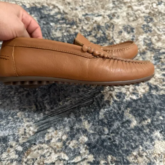 Tan Penny Loafers with Smooth Leather Finish