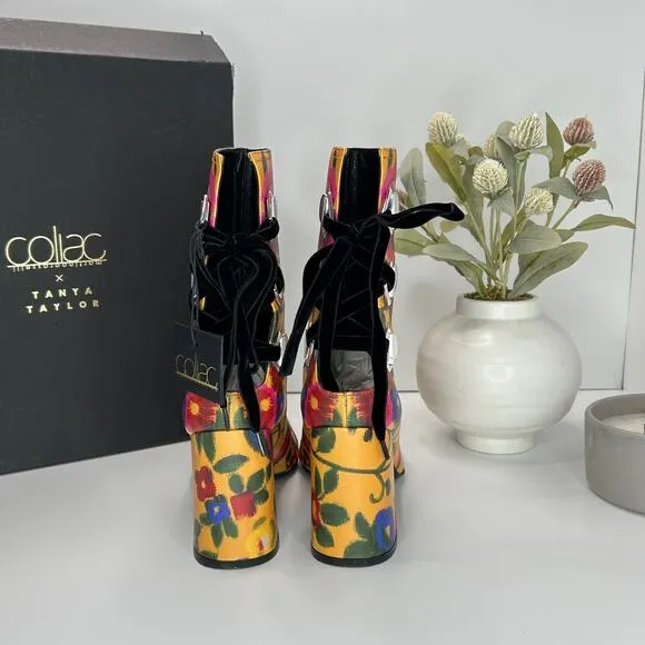 Tanya Taylor X Coliac Kimono Printed Marta Floral Boots Marig Women 38/7.5 NWB