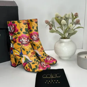 Tanya Taylor X Coliac Kimono Printed Marta Floral Boots Marig Women 38/7.5 NWB