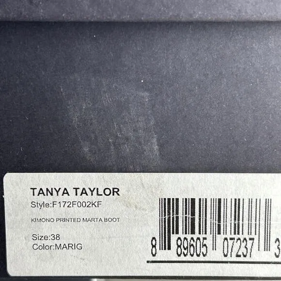 Tanya Taylor X Coliac Kimono Printed Marta Floral Boots Marig Women 38/7.5 NWB