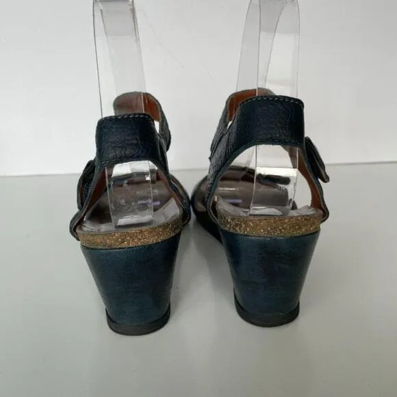 Taos Carousel 3 Patent Leather Casual Open Toe Wedge Sandals Black Brown 39
