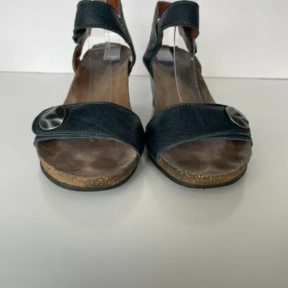Taos Carousel 3 Patent Leather Casual Open Toe Wedge Sandals Black Brown 39
